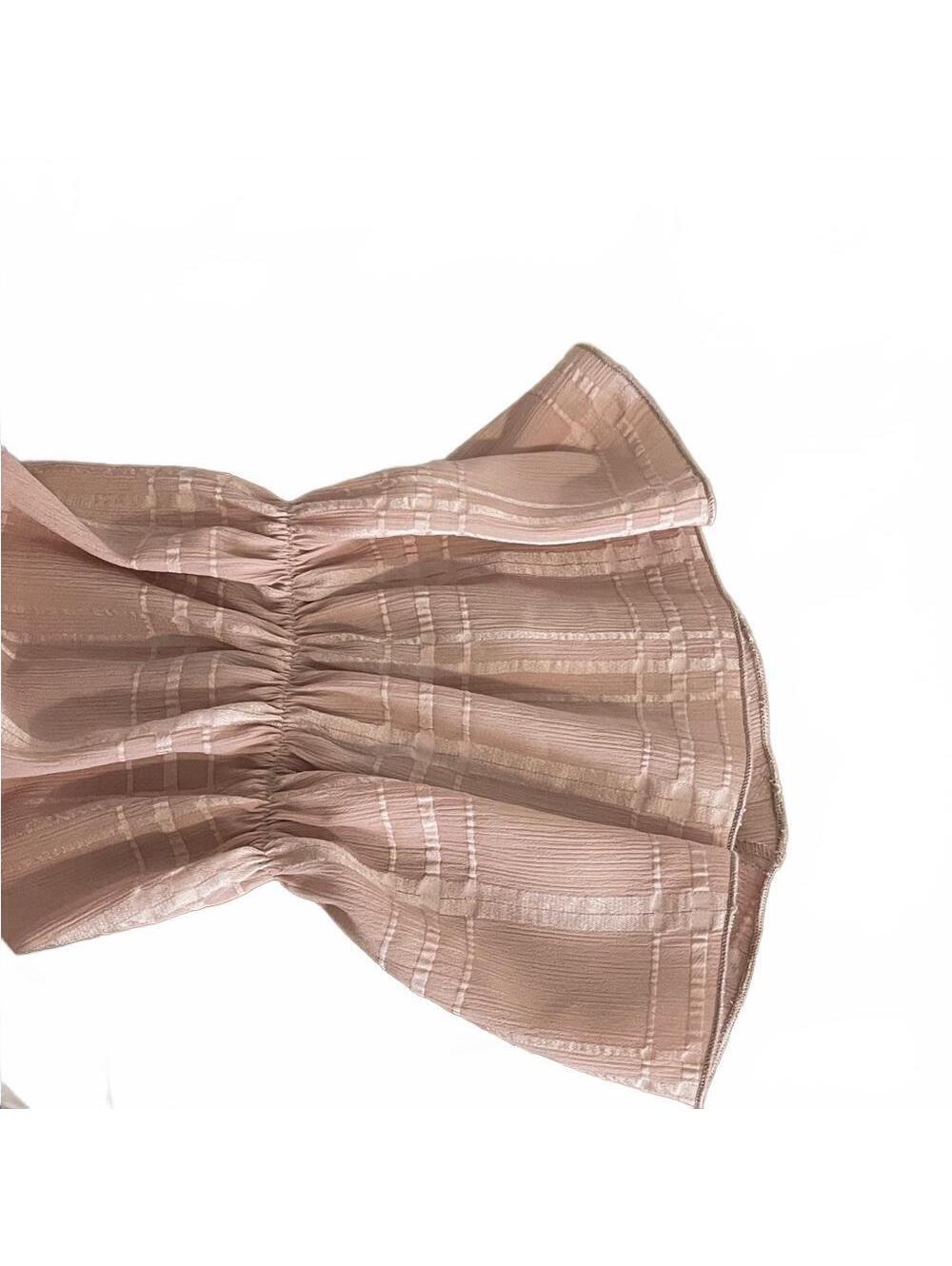 See By Chloe Blush Checkered Long Sleeve Dress - Picture 4 of 8